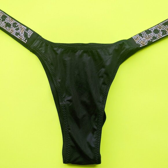 Victoria's Secret VERY SEXY Leopard Rhinestone Brazilian Tanga Panty Size XS - Picture 2 of 5